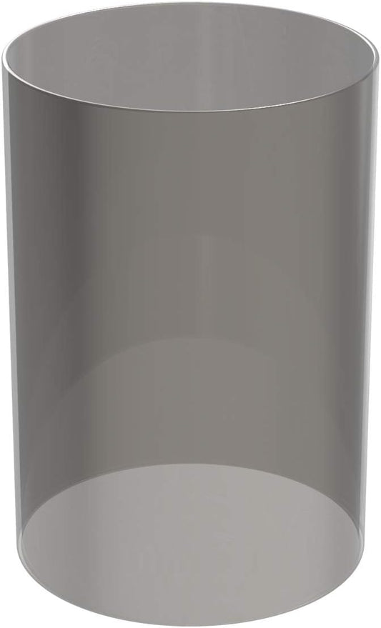 Electroplated Glass Hurricane Mirror Effect Cylinder Candle Holder Bottomless Glass Sleeve Lamp Shade Replacement (Grey,2.5X6)