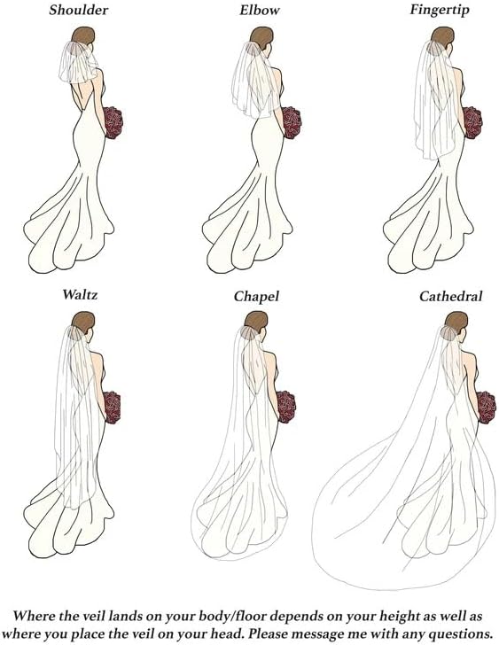 Bridal Veil long Cathedral Length Lace Sequins Edge 1 Tier Wedding Veil with Metal Comb for Brides