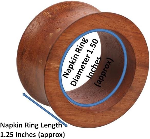 Beautifully Handcrafted Natural Wood Large Size Party Dining Table Napkin Holders in Natural Tone. (Set of 6).