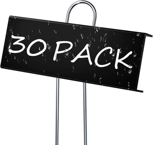 30 Pack Metal Plant Labels for Outdoor Garden Waterproof Plant Markers, Labels Garden Markers for Seedlings Herbs Vegetable Greenhouse Gifts with Pen - Black