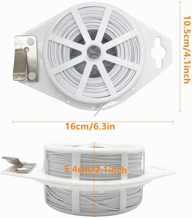 656ft (200m) Twist Ties, Garden Plant Ties with Cutter, Reusable Multifunctional Plant Ties, Fixing Vines Plant Support for Gardening Home Office(White)