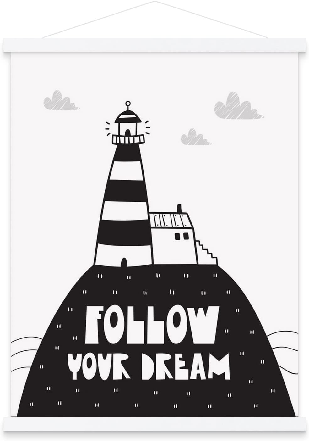 33x23 33x24 33x22 Poster Frame, Magnetic Light Wood Wooden Frame Hanger for Photo Picutre Canvas Artwork Art Print Wall Hanging (1 Pack, 33", White)