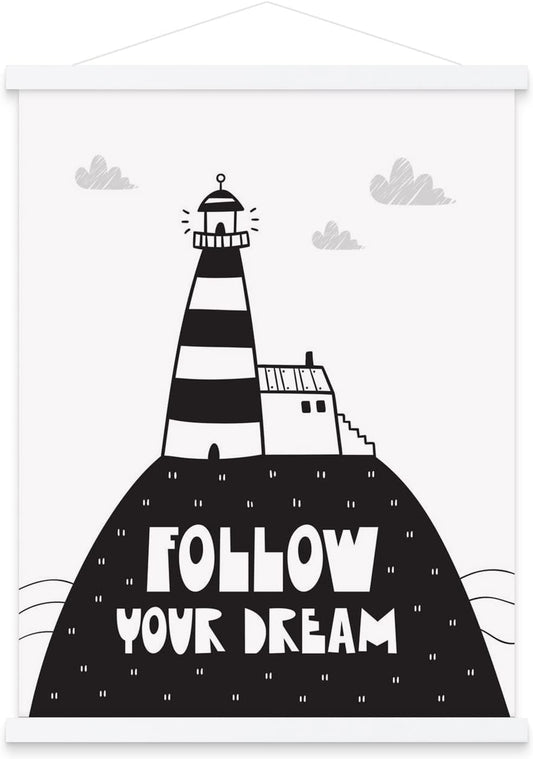 33x23 33x24 33x22 Poster Frame, Magnetic Light Wood Wooden Frame Hanger for Photo Picutre Canvas Artwork Art Print Wall Hanging (1 Pack, 33", White)