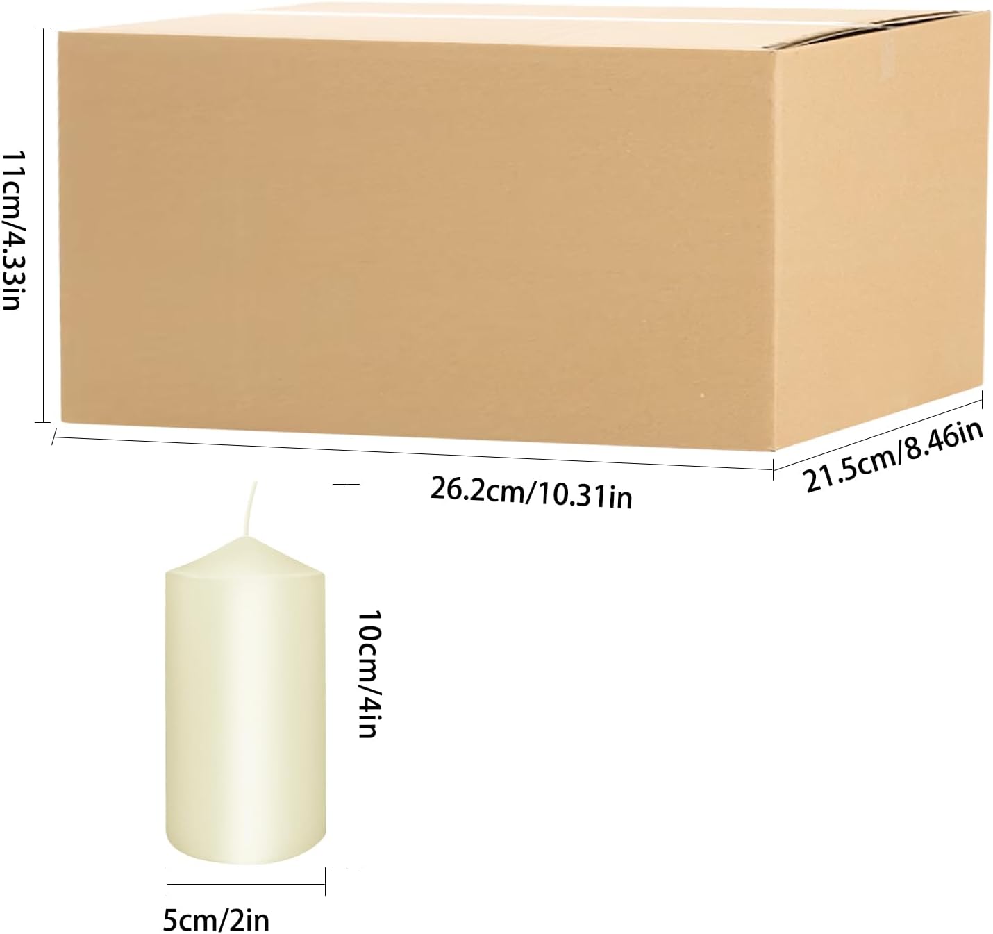 20 Packs 2 x 4 Premium Sense Unscented Ivory Tall Pillar Candles, Soy Wax for Candlelight Dinner, Home Decor, Party, Wedding.