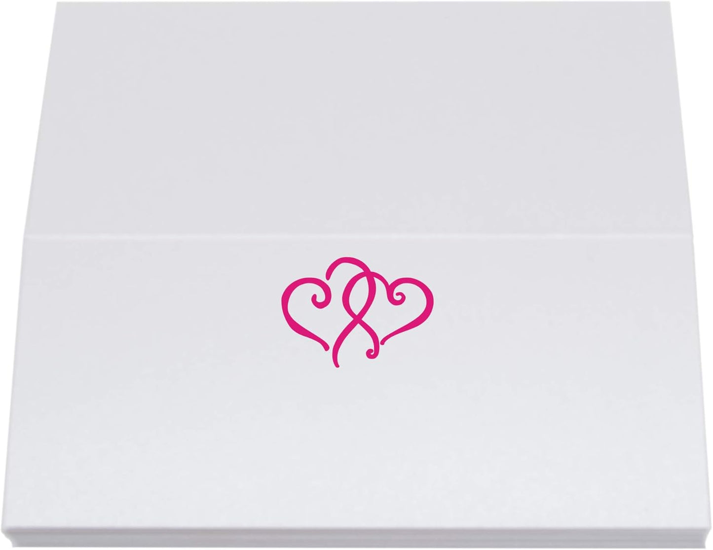 Linked Hearts Place Cards, Fuschia (Choose Color), Set of 60, Pre-cut and Scored - Wedding, Party, Dinner, and Special Events - Made in the USA