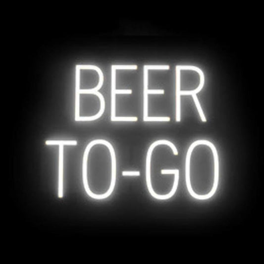 SpellBrite BEER TO-GO Sign | Beer-Related Sign with Neon Look, White LED Light Source | 19.8" x 15.0"