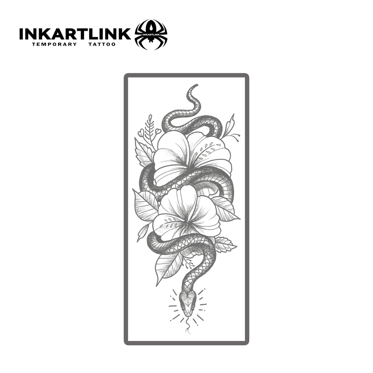 INKARTLINK Tattoo Tech, 2 Sheets Large Semi Permanent Tattoo, Temporary Tattoos, Last 1-2 Weeks, Waterproof, Realistic Look, No Adhesive, No Reflection （Flower Design)210