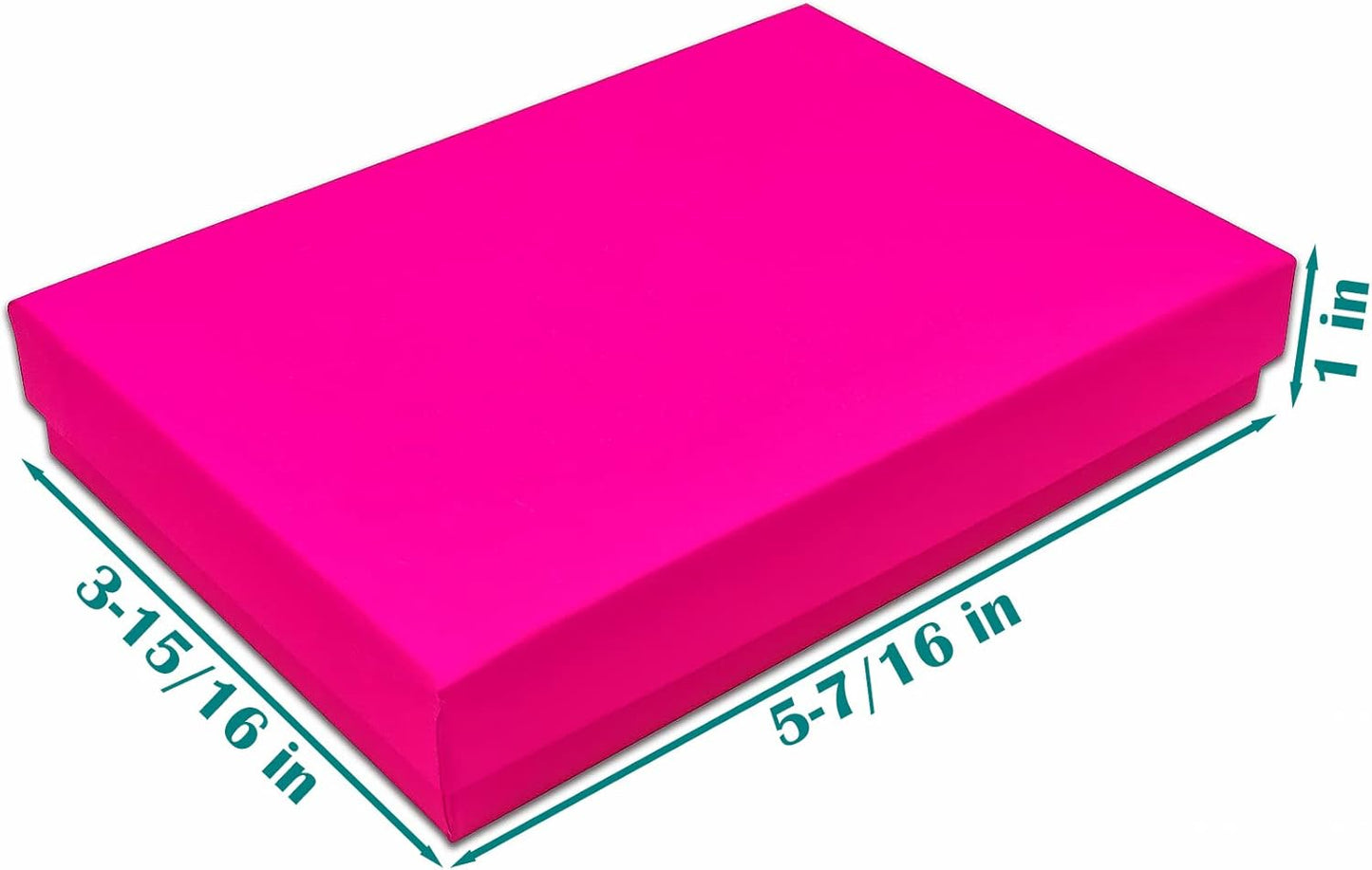 TheDisplayGuys - 25-Pack #53 Kraft Paper Cardboard Gift Boxes/Jewelry Cases w. Cotton Padding & Lid - Neon Fuchsia - (5.4" x 3.9" x 1.0")
