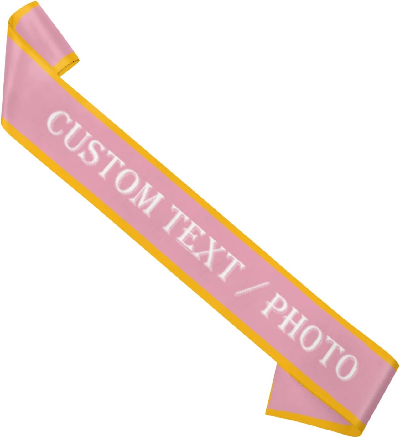 Custom Sash,Personalized Birthday Sash with Text Photo,Customized Bachelorette Sash Quote Sash Bride to Be Sash Color Optional (With decorative edge, Pink)