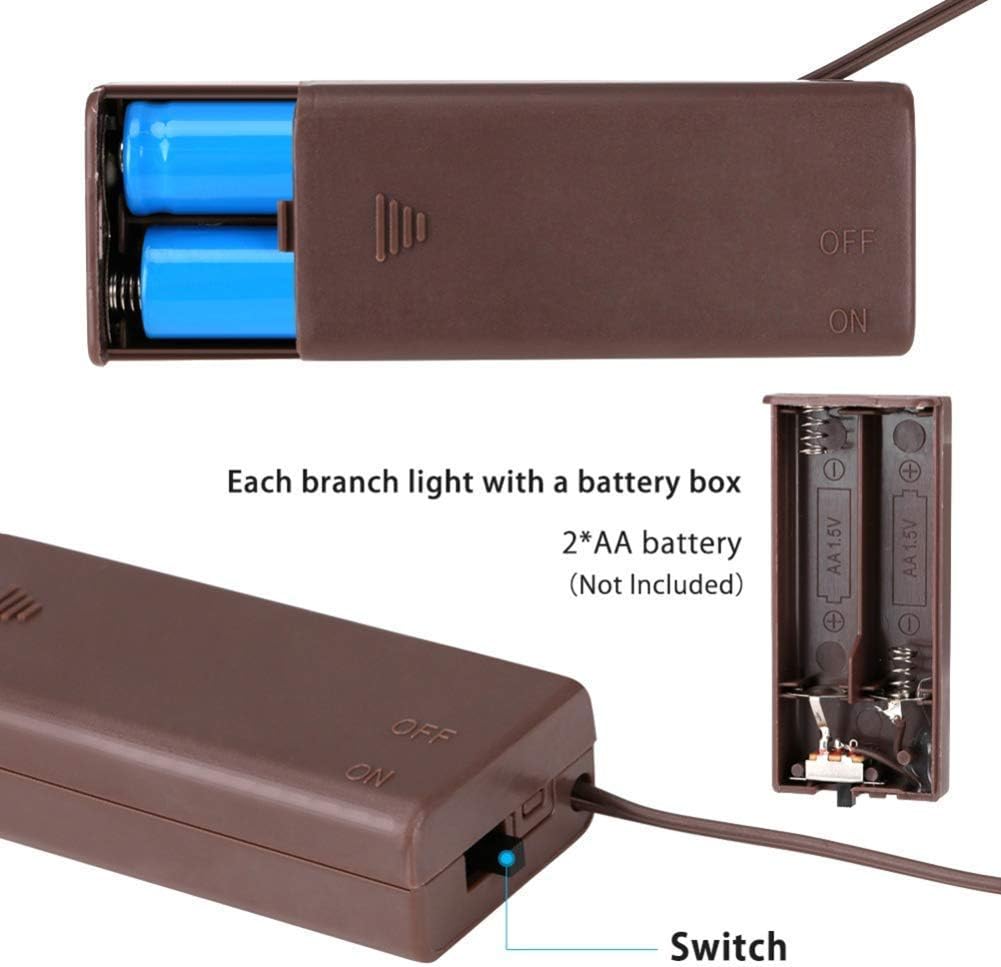 3 Pack Warm White Lighted Branches 60 LED Twig Lights Lighted Plants Artificial Twinkle Willow Branch Lamp Home Fairy Light Up Branch for Vases Holiday Party Indoor Decor Battery Operated para Casa