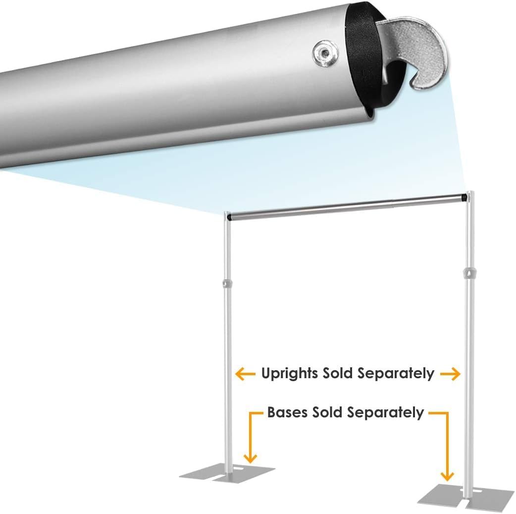 Portable Pipe and Drape Heavy Duty Backdrop Stand, ADJ Metal Frame and Heavy Metal Base for Wedding, Birthday Party, Photography Backdrop (1*Cross Bar 4-7FT)