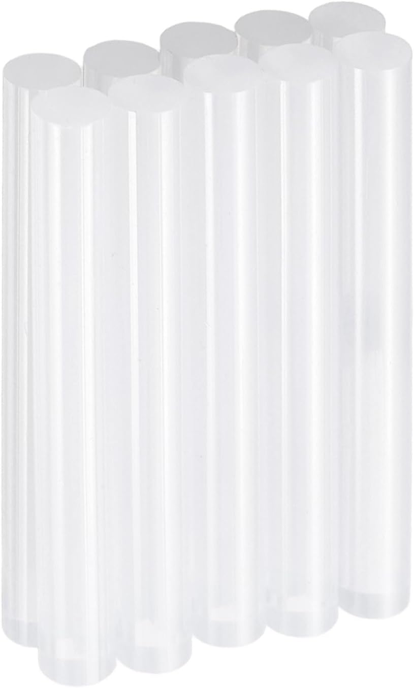 HARFINGTON 10pcs Hot Glue Sticks 0.43" Dia x 3.94" Long EVA Mini Hot Melt Adhesive Glue Stick for Hot Melt Gun Wood Plastic Glass Flowers Fabrics Foam, Clear
