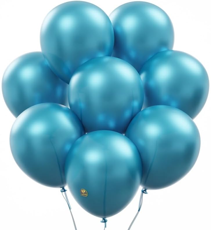 AFTERLOON® Biodegradable Balloons 50 pcs Pearlized Teal Blue 10 Inch, Pearlescent Thickened Extra Strong Latex Helium Float, for Baby Shower Gender Reveal Garland Wedding Birthday Party Decorations