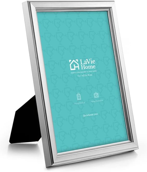 LaVie Home 5x7 Picture Frames (12 Pack, Silver) Simple Designed Photo Frames for Wall Mount Display, Set of 12 Classic Collection