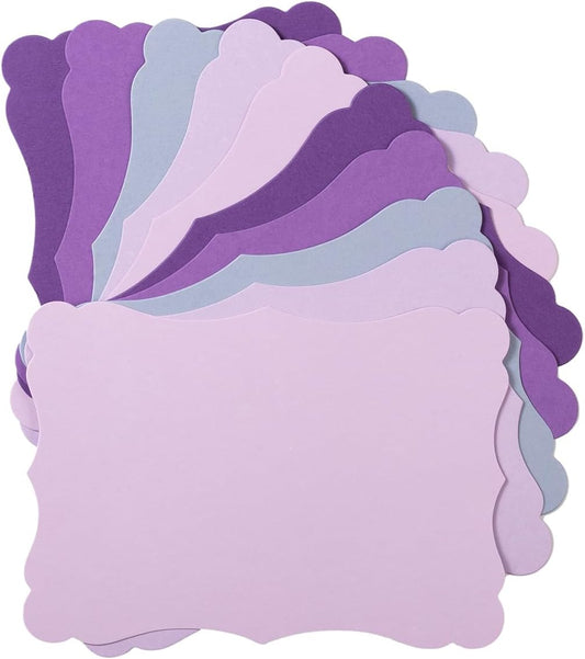 50 Pack Blank Kraft Cards Cardstock Thick Paper Brown Greeting Cards for DIY Gift Card Menus, Baby Shower and Wedding Invitations (Purple, 5 Colors, 4x6IN)