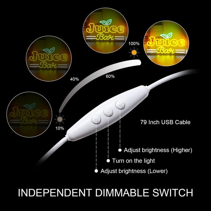 LooKLight Juice Bar Neon Sign,Bar Signs,Neon Sign for Room,Neon Light for Wall,Led Neon Signs,USB Connectivity Led Neon Signs for Bar Signs,Juice Shop,Party Home Decoration,Bedroom Decor