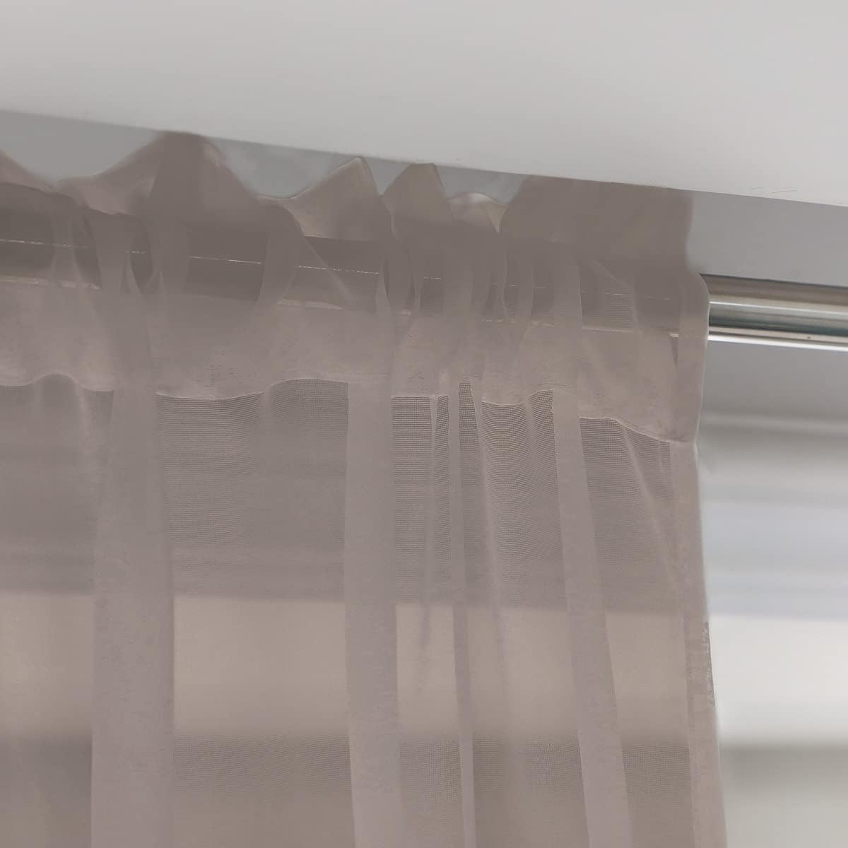 Window Light Gray Sheer Curtains 120 Inches Long 2 Panels Sheer Curtain Basic Rod Pocket Panel for Bedroom Children Living Room Yard Kitchen