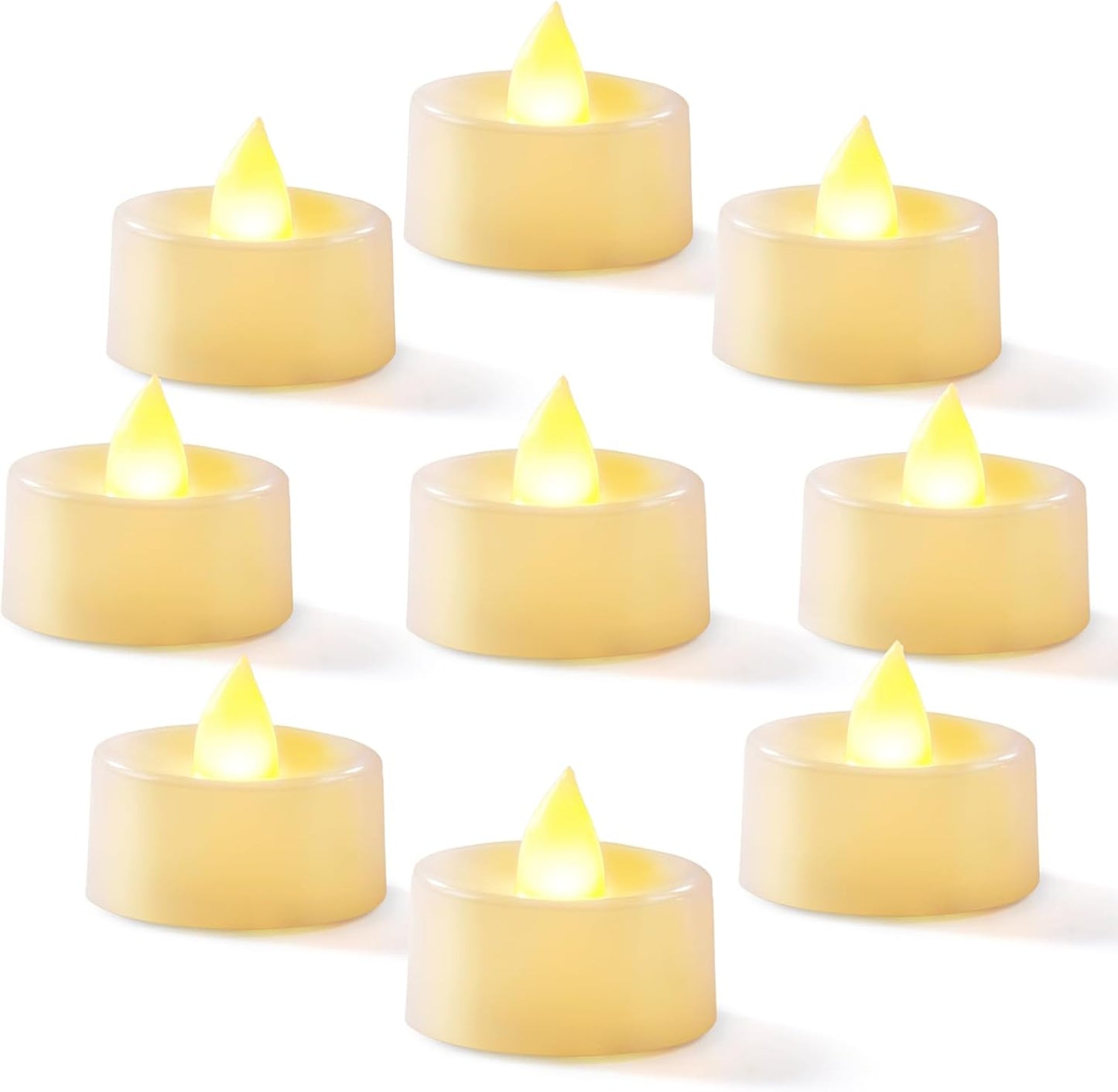 Homemory 100 Pcs Battery Tea Lights Bulk, Flameless Flickering Warm White Electric Tea Candles, Long Lasting Battery Life, Ideal for Votive, Party, Dining Room