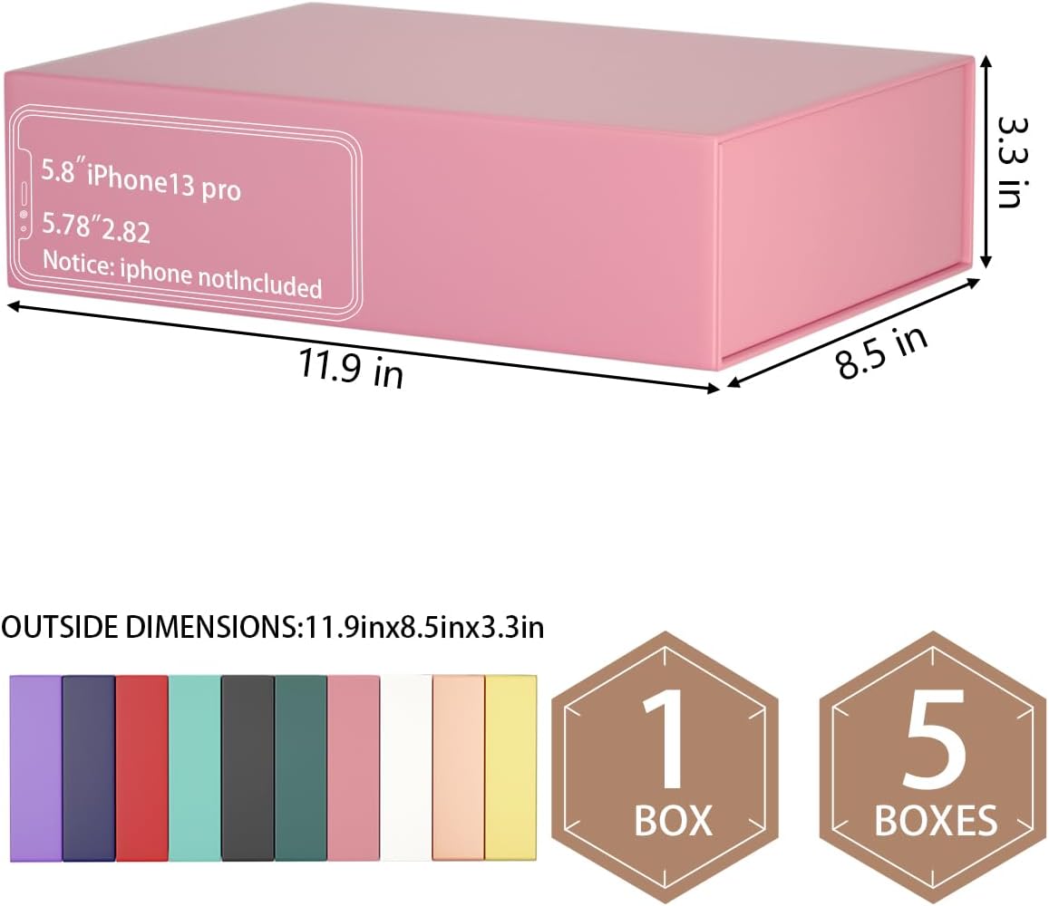 Gift Box 11.9" x 8.5" x 3.3" with Magnetic Closure Lid Gifts Boxe for Presents,Bridesmaid Gift Boxes,Cute Box,Birthday Gifts Boxe,Luxury for Gift Packaging, Magnetic Gifts Boxes for Wrapping Gift