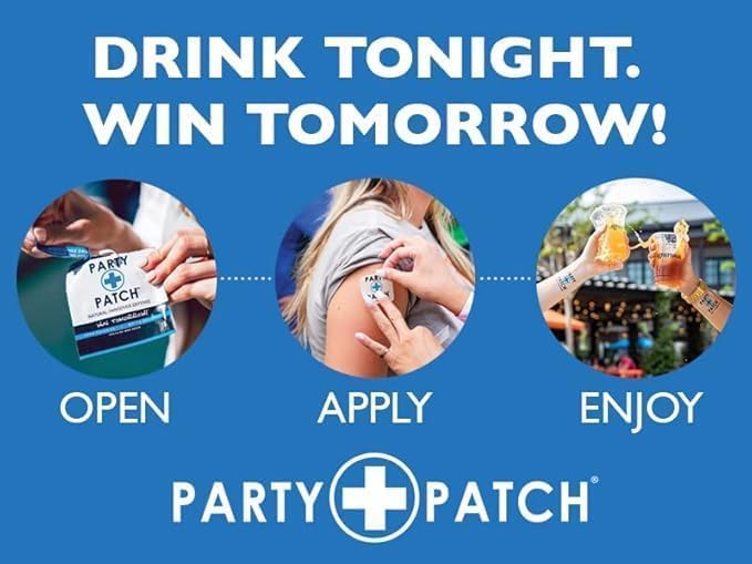 Bachelorette Party Patch, Zero Calories, Water-Resistant Recovery Patch for Parties and Nights Out - 12 Pack