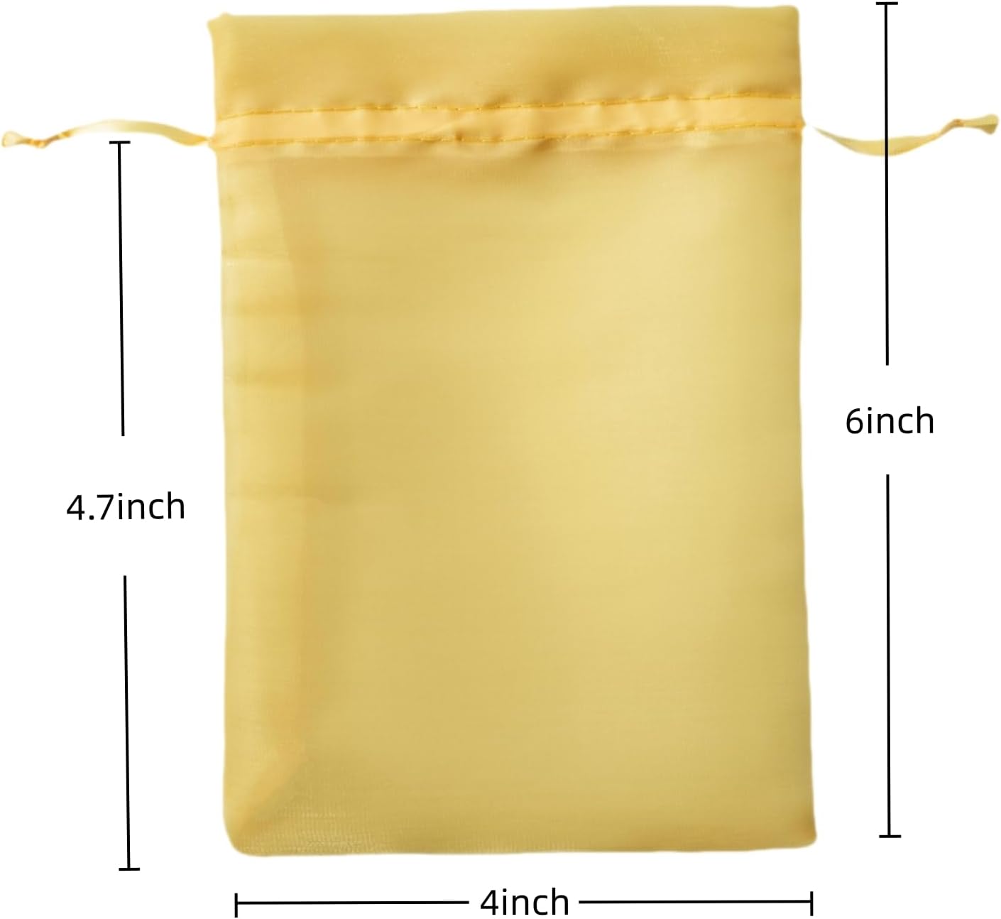 QIANF 20 Pcs Gold Small Organza Bags 4X6 inch for Wedding Favors with Drawstring, Mini Mesh Gift Bags Jewelry Pouch for Candy Bridal Shower Party Favor Baby Shower Christmas