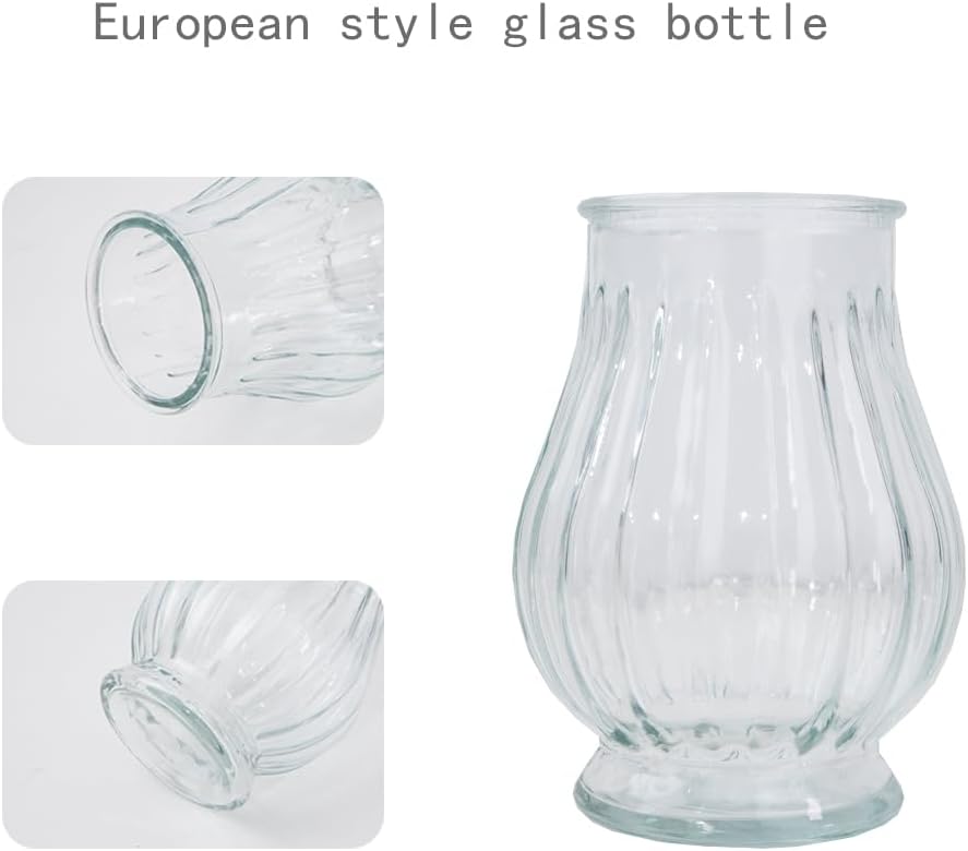 Artificial Peonies Silk Flowers in Glass Vase Faux Flowers Bouquets Modern Penoy Arrangement 4 Pack for Home Decoration Table Centerpiece (Purple)