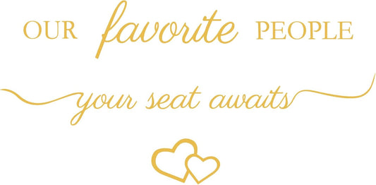 3 Pcs Wedding Seating Chart Decal Stickers DIY Our Favorite People Your Seat Awaits Vinyl Decal Wedding Sign Decor Seating Chart Board Mirror Stickers(Gold)