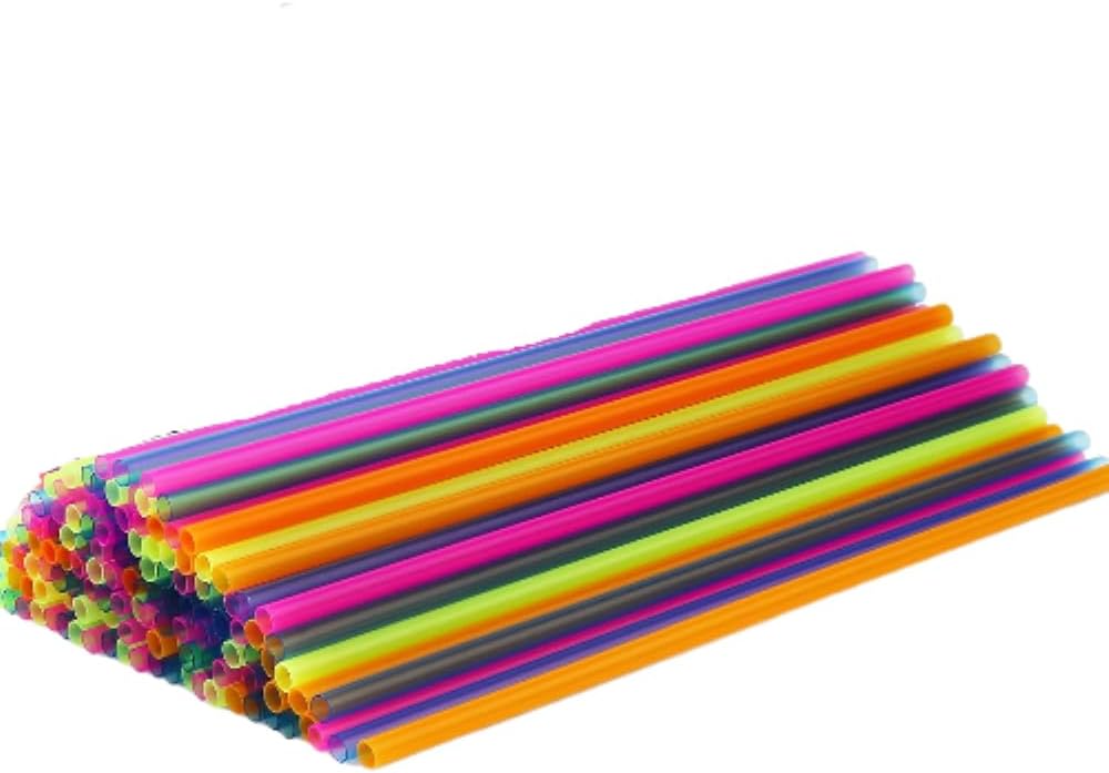 Neon Mini Sip Straws - 5 Inch Plastic Cocktail & Coffee Stirrers - 300 Straws