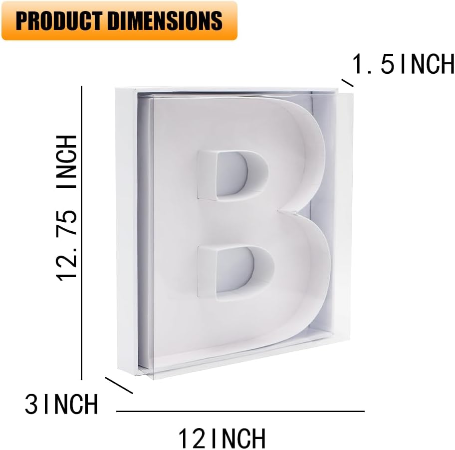 12" Fillable Cardboard Letter Charcuterie Gift Cupcake Box With Cover Sweets Packaging (B)