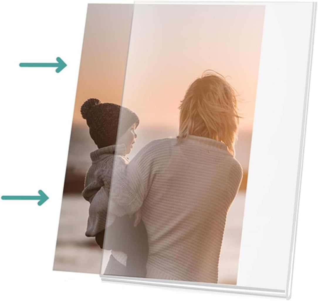 8 Pcs Magnetic Picture Frames for Refrigerator 2.36 x 3.54 Inch, Acrylic Magnetic Picture Frames, Mini Clear Picture Display Frame