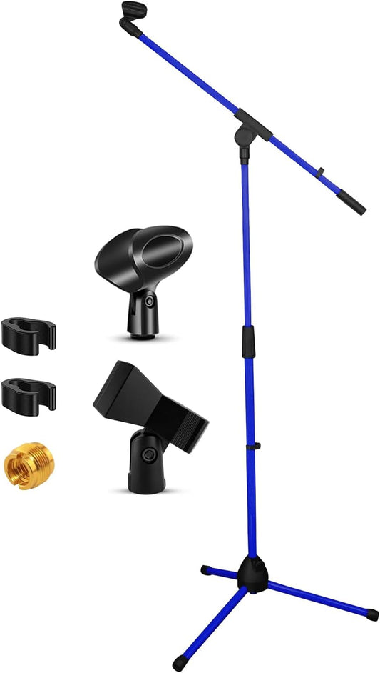 5 Core Tripod Mic Stand Floor Adjustable 18 to 72 Inches Sturdy Boom Arm Holder Microphone Stands Pedestal Para Microfono for Singing - MS 080 SKY D-BLU