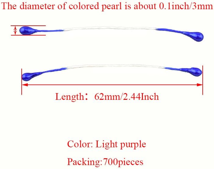 HAHIYO 700Pcs 3mm Royal Blue Pearl Double Head Flower Stamen Pistil - Handmade Artificial Pearlized Floral Pollen for Making, Scrapbook Decoration