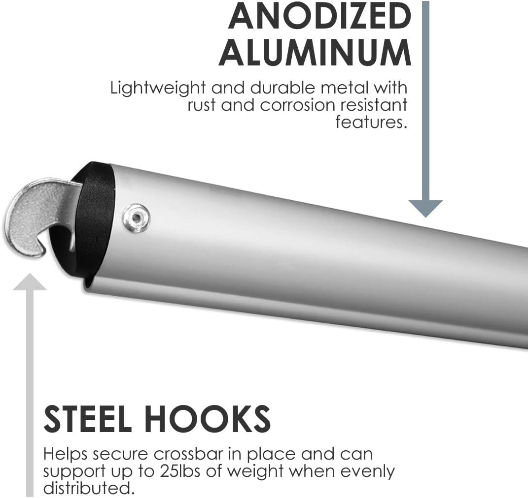 Portable Pipe and Drape Heavy Duty Backdrop Stand, ADJ Metal Frame and Heavy Metal Base for Wedding, Birthday Party, Photography Backdrop (1*Cross Bar 4-7FT)