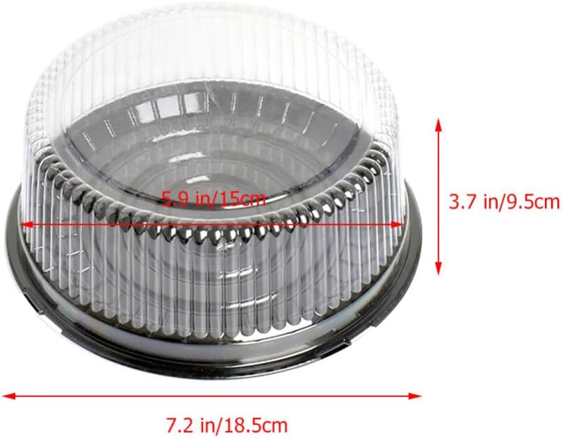 10-Pack Round Cake Stand & Dome - Clear Plastic Cupcake Stand, Cake Carrier & Box