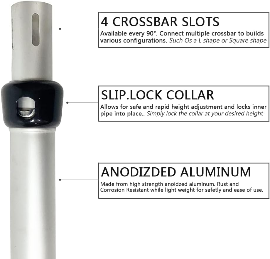 Portable Pipe and Drape Heavy Duty Backdrop Stand, ADJ Metal Frame and Heavy Metal Base for Wedding, Birthday Party, Photography Backdrop(1*ADJ UprightPole 6-10FT)