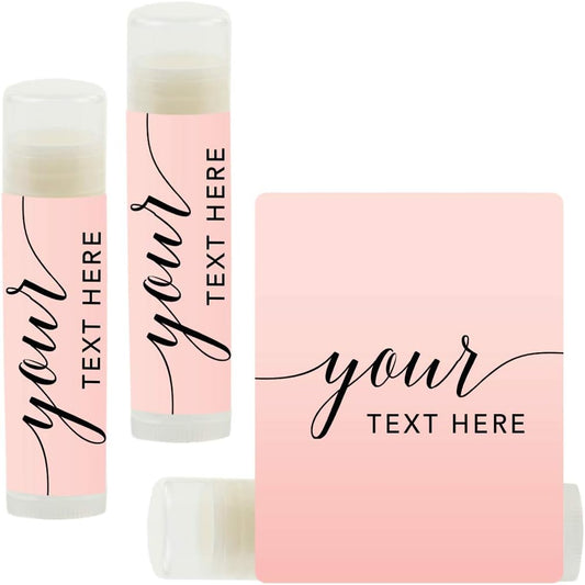 Andaz Press Personalized Blush Pink Rose Elegant Party, Lip Balm, Your Text Here, 12-Pack, Custom Party Favors Personalized Lip Balm Bulk Custom Lip Balm Stickers Labels Bachelorette Chapstick