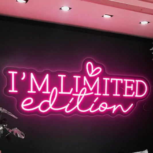 I'm Limited Edition LED Neon Sign,Custom Beauty Room Light Sign,Beauty Salon Neon Decor,Love Yourself Home Room Wall Decor,Gift for Opening USB Size:17inches