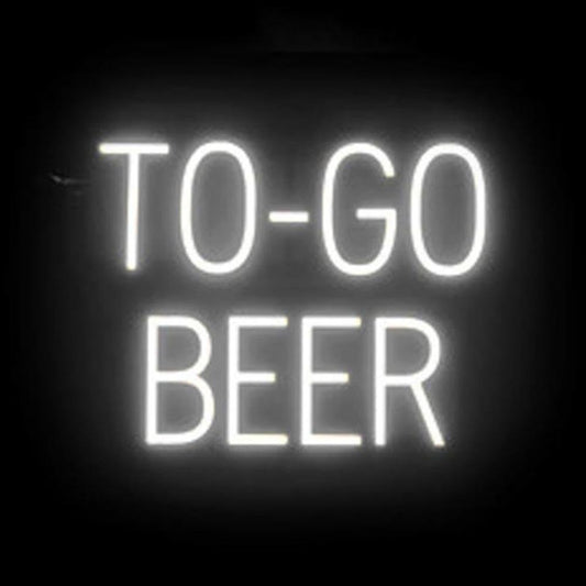 SpellBrite TO-GO BEER Sign | Beer-Related Sign with Neon Look, White LED Light Source | 19.8" x 15.0"