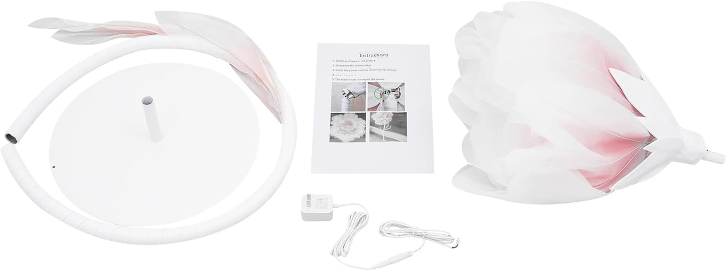 Wedding Giant Electric Artificial Flower, Auto Blooming Artificial Flowers with Lights, Large Peony Electric Flower Decor with Auto Open/Close for Home Wedding Party Decoration, Pink