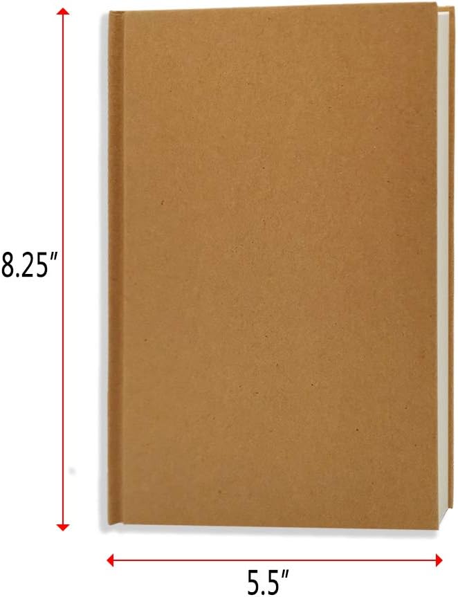 5.5x8.25 Sketch Book, 120 Sheets (100gsm), Hardcover Bound Sketch Notebook, Acid Free Blank Drawing Paper, Ideal for Kids & Adults, Kraft Cover