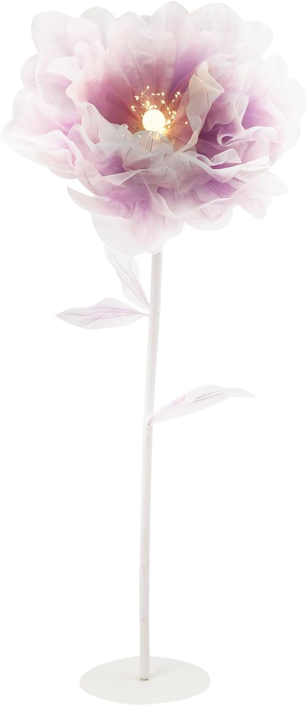 Wedding Giant Electric Artificial Flower, Auto Blooming Artificial Flowers with Lights, Large Peony Electric Flower Decor with Auto Open/Close for Home Wedding Party Decoration, Purple