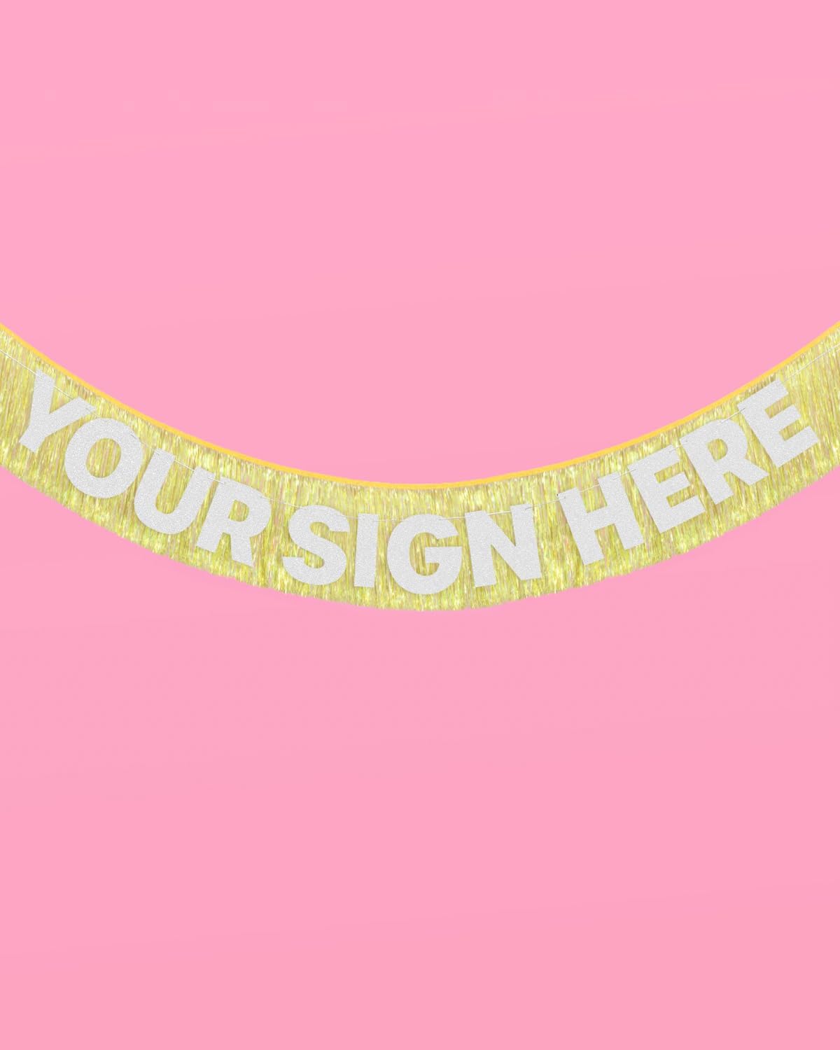 xo, Fetti Yellow Fringe Banner - 5 Ft. | Groovy Bachelorette Party Decorations, Pastel Preppy Birthday Party Decor, Smiley Baby Shower Supplies, Photo Booth Backdrop, HBD