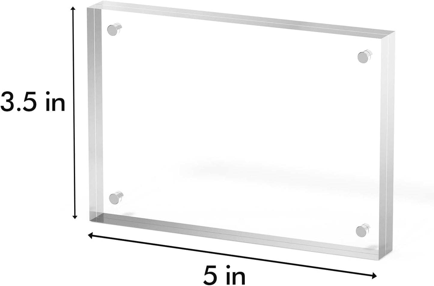 3.5x5 Acrylic Picture Frame 1 Pack, Clear Freestanding Double Sided Frameless Magnetic Photo Frames, Desktop Display Decor Gift
