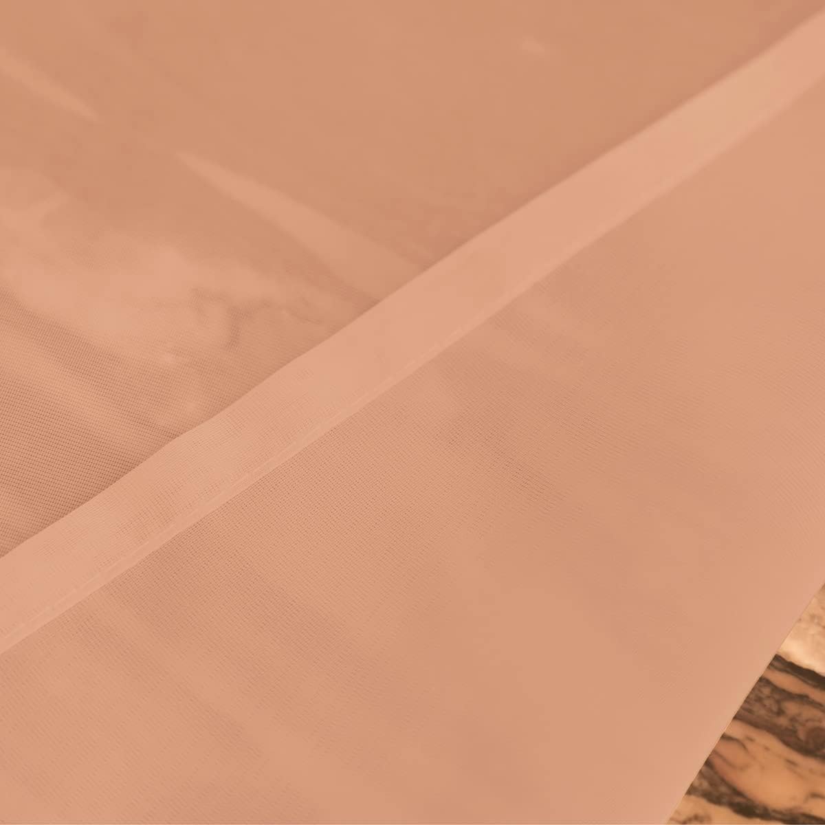 Window Brown Sheer Curtains 145 Inches Long 2 Panels Sheer Curtain Basic Rod Pocket Panel for Bedroom Children Living Room Yard Kitchen (Brown, 52" W x 145" L | 2 pcs)