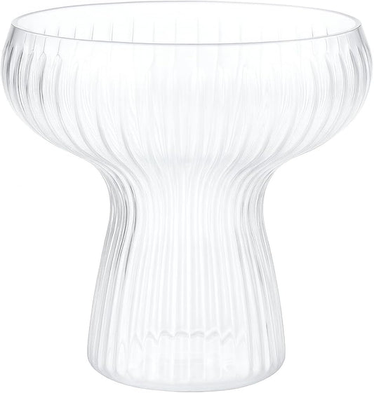 Lunara Clear Plastic Margarita Glasses, 11 oz, Set of 40, Disposable Party Cups for Cocktails (Clear Ripple Ribbed)