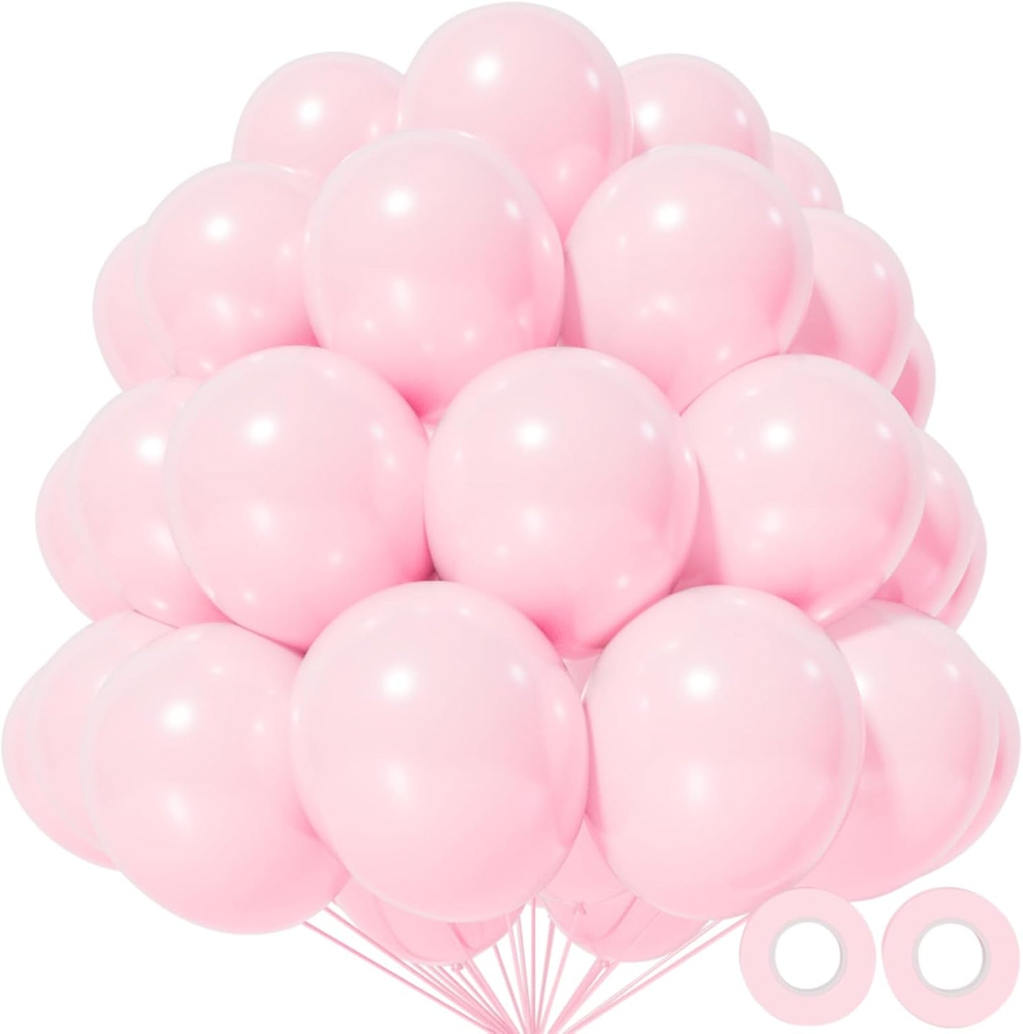 KAWKALSH Light Pink Balloon 12 Inch, 110pcs Latex Party Balloons Helium Bright Color for Birthday Baby Shower Wedding Party Supplies Arch Garland Decoration