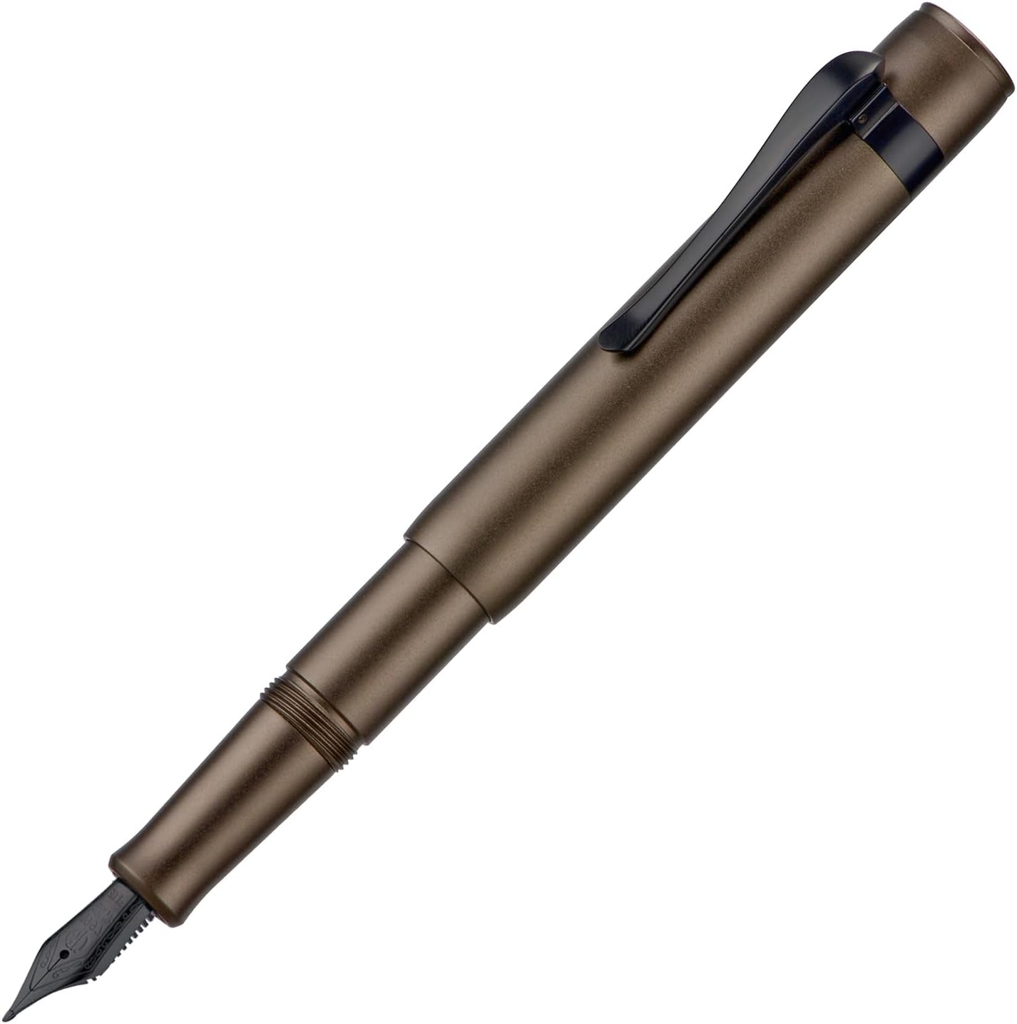 Hongdian M2 Black Forest Mini Fountain Pen, Long Blade Nib & Sleek Shape Aluminium Short Pocket Travel Pen (Caramel Brown)