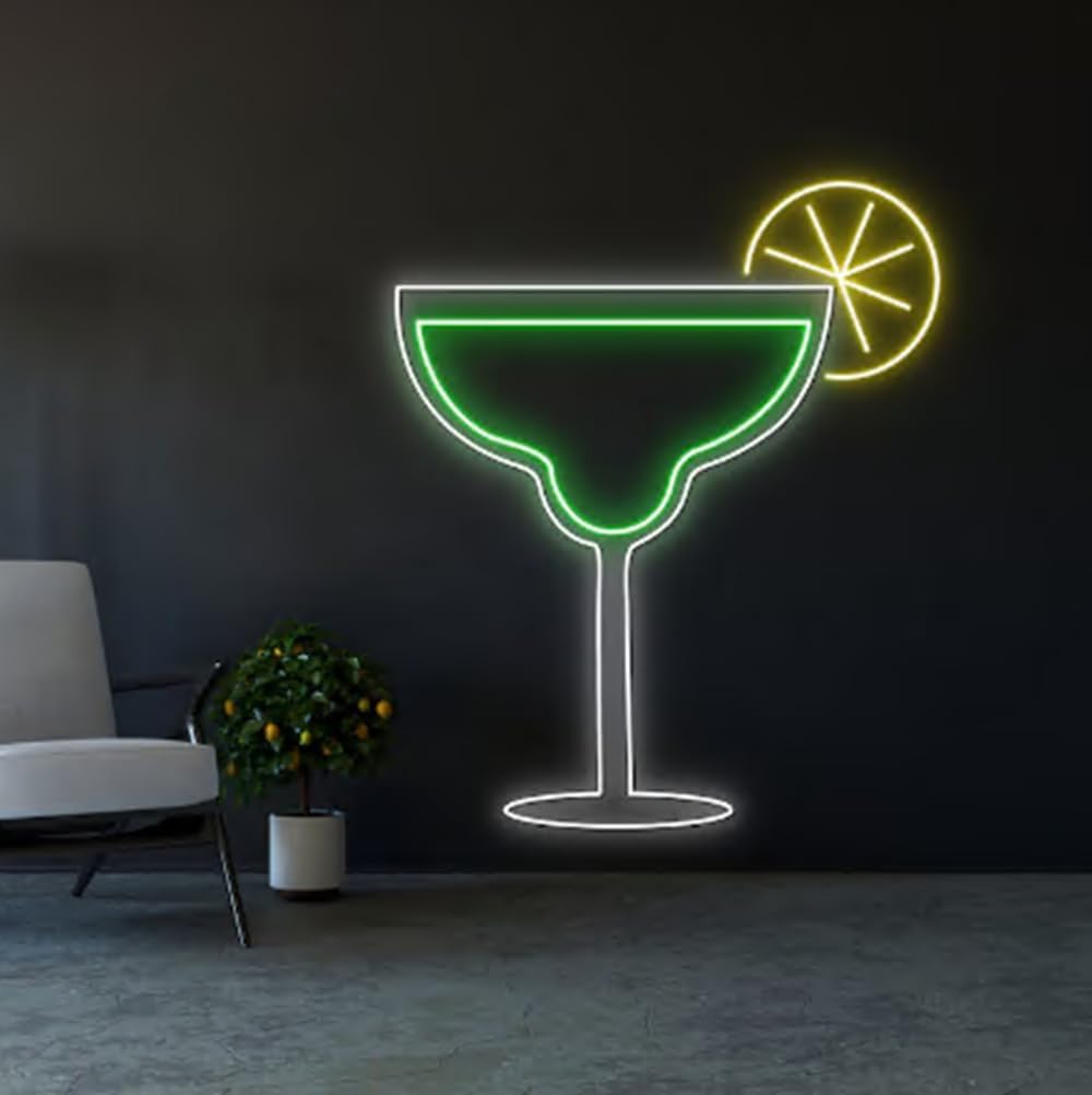Margarita Cocktail Led Sign, Margaritas For My Senoritas Led Lights, Margarita Cocktail Neon Sign, Bar Neon Sign Size:18inch