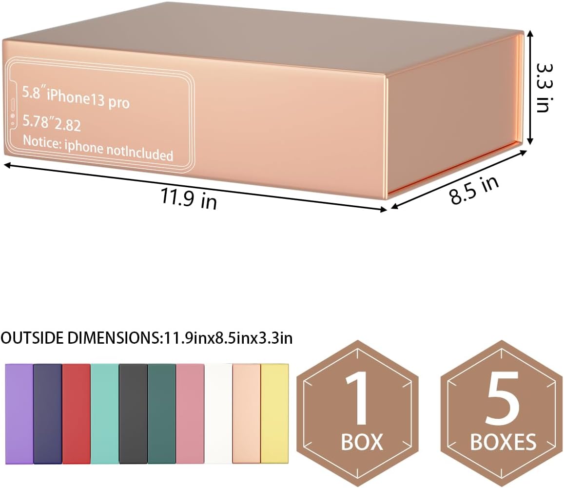 Gift Boxes 11.9" x 8.5" x 3.3" with Magnetic Closure Lid Boex for Presents,Bridesmaid Gifts Box,Cute Box,Birthday Boxs,Luxury for Gift Packaging, Magnetic Gifts Boxe for Wrapping