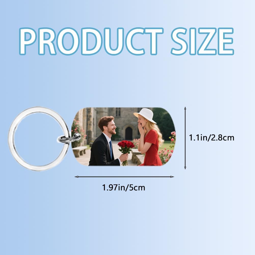 Personalised Keyring with Custom Photo & Text - Gift for Mum, Dad, Him, Her, Grandparents, Family